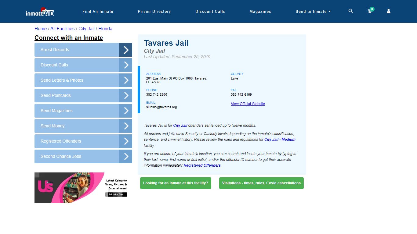 Tavares Jail | Inmate Locator