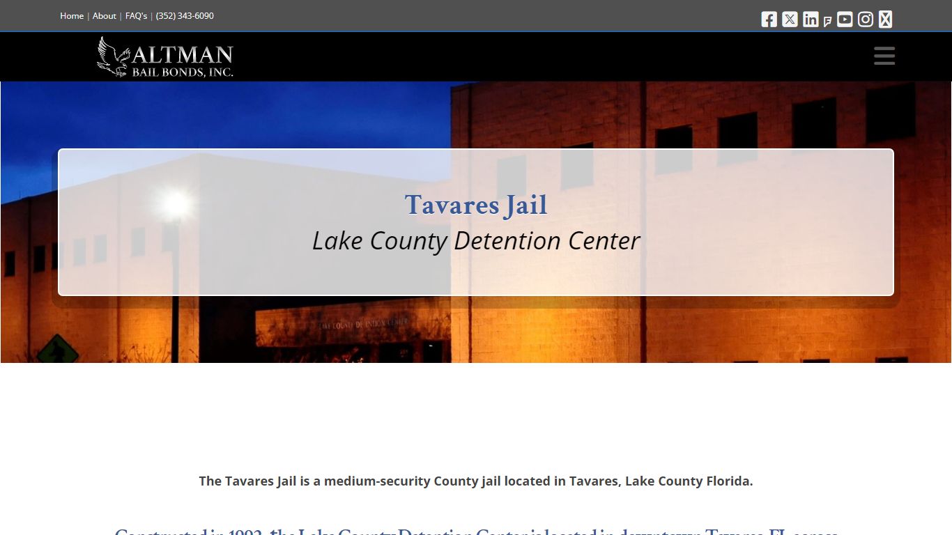Tavares Jail | Lake County Florida Detention Center